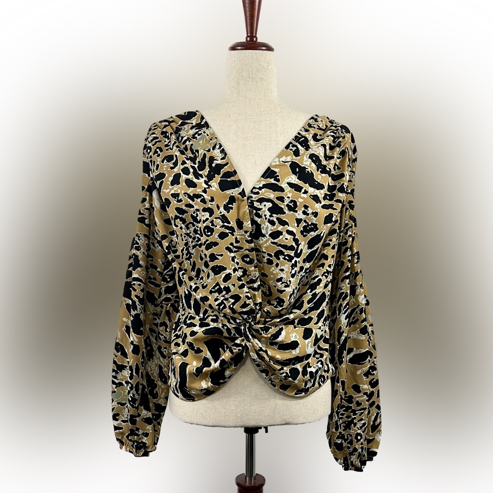 Topshop twist puff sleeve blouse